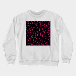 Artistic Squiggle Colorful Print Pattern Pink Crewneck Sweatshirt